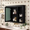 Chic Crate-Tall Bathroom Storage Cabinet – Freestanding Cabinet w/ 2 Different-Size Drawers & Adj. Shelf | MDF Painted Finish | White - 2 of 4
