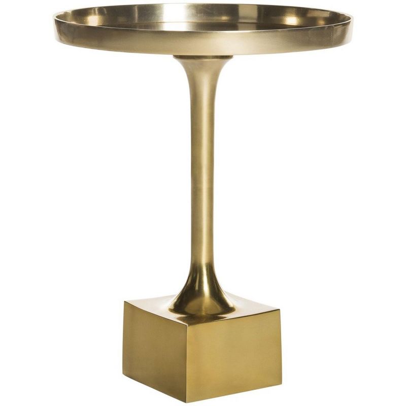 Corvus Round Side Table Accent Table - Antique Brass - Safavieh., 3 of 8