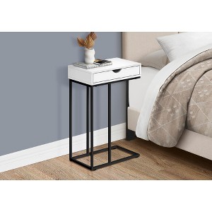Vynxaria C-Shaped Accent Table with Storage Drawer ¨C Modern Side Table for Living Room & Bedroom - 1 of 4