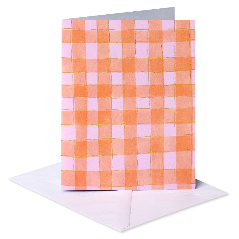 10ct Blank Notes Summer Plaid Orange/Pink, 3 of 8