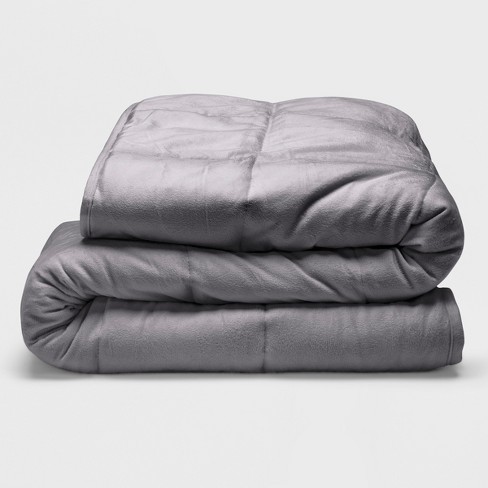 Sealy 48" X 72" Microplush 12lb Weighted Blanket Gray : Target