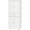HOMCOM 72" Freestanding Kitchen Pantry Cabinet with 2 Large Double Door Cabinets and 1 Center Drawer, White - 4 of 4
