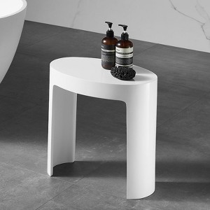 ALFI ABST66 White Matte Solid Surface Resin Bathroom / Shower Stool - 1 of 4