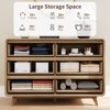 Fluted Dresser for Bedroom, Wide 6 Drawers Dresser, Chests of Drawers with Grille - 4 of 4