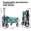 NAYSAYE Wagons Collapsible Utility Cart with Strapping System and Plastic Liner Set for Outdoors, Green, 35.04"*21.65"*38.98" - 3 of 4