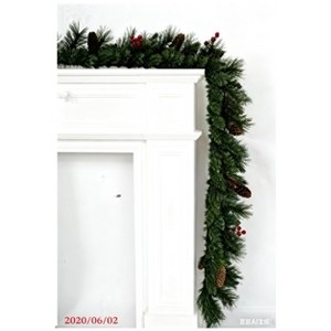 6FT Christmas Wreath with Lights, Pre-assembled Outdoor Christmas Wreath, Christmas Decorations for Fireplace, Stairs, Windows, Home, Apartment - 1 of 1