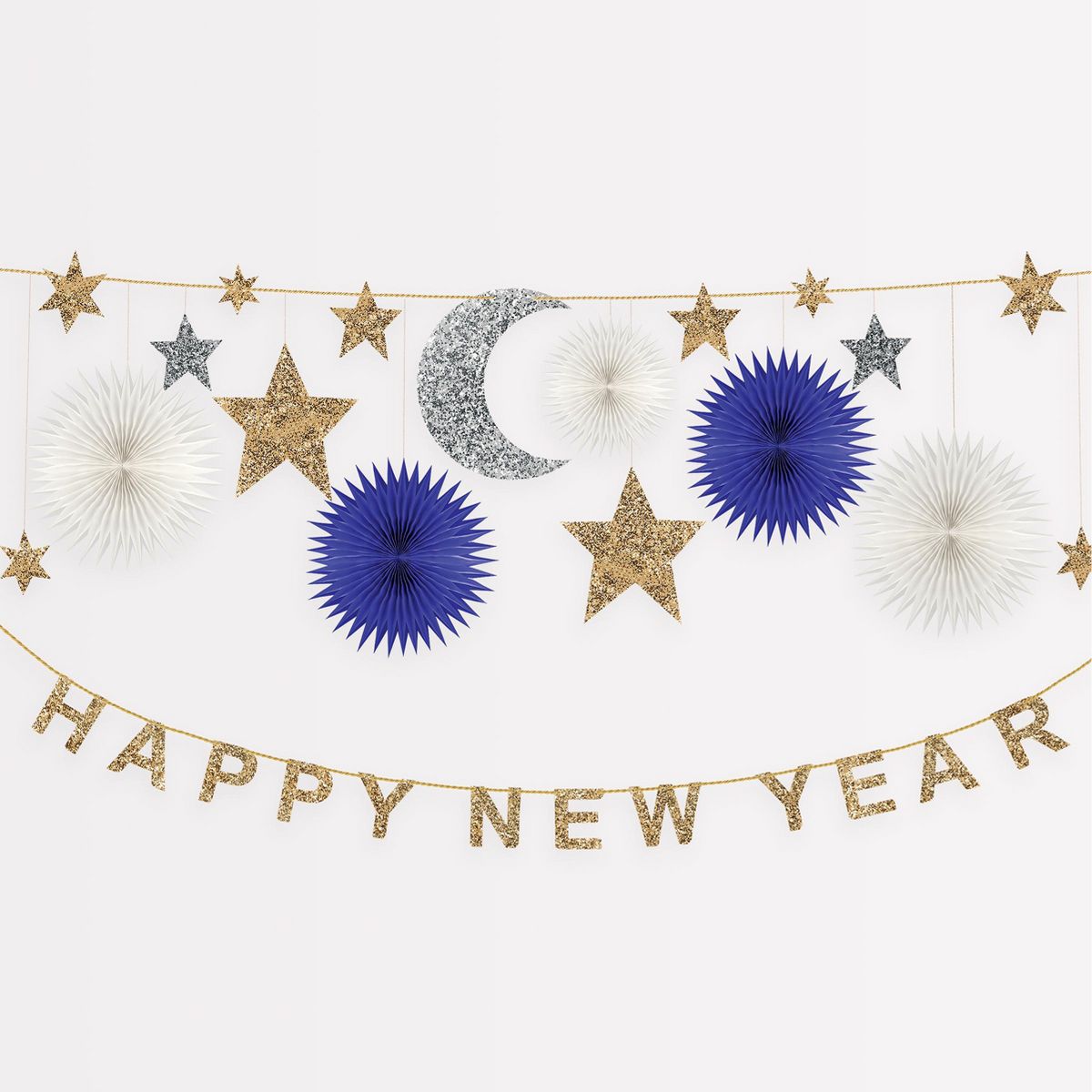 Meri Meri Celestial New Year Garland Set (12' with excess cord - Pack of 1)