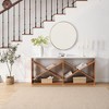LIVAREEmlen 70.87 inch Farmhouse Console Table, X Shape Detachable Extra Long Table with Storage for Entryway, Living Room, Foyer, Hallway - 3 of 4