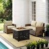 Crosley 3pc Bradenton Steel Outdoor Patio Fire Pit Furniture Set Tan/Brown - 4 of 4