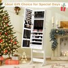 Costway Lockable Mirrored Jewelry Cabinet Armoire Organizer Storage with Stand & LED Lights White/Black/Brown - 2 of 4
