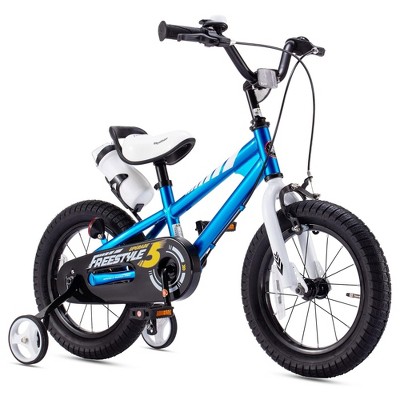 RoyalBaby Freestyle Children Kids Bicycle w/Handbrake, Training Wheels, and Water Bottle, for Boys and Girls Ages 3-10