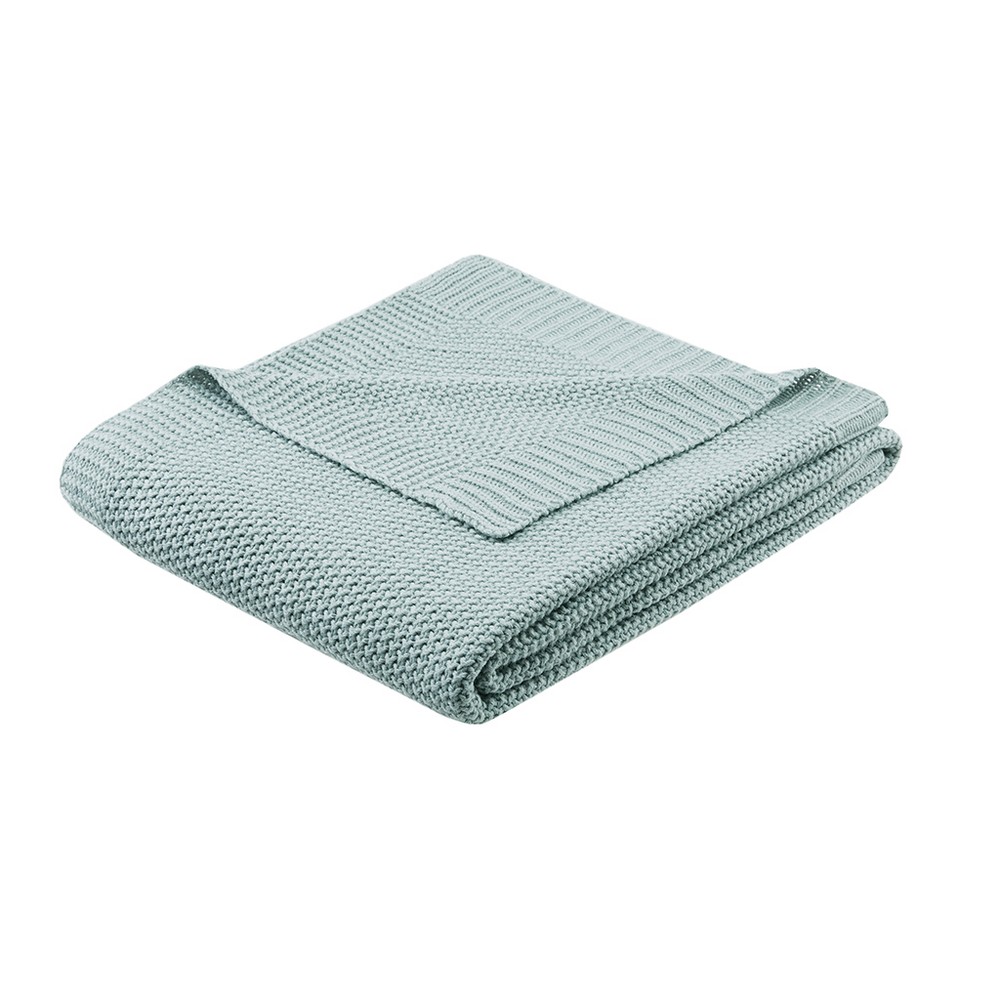 50x60 Bree Knit Throw Blanket Aqua From No Brand Accuweather Shop