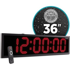 Ivation Waterproof Large Digital Clock, Outdoor Large LED Clock with Stopwatch, Alarms & More! - 1 of 4