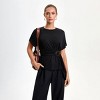 Women's Short Sleeve Belted T-Shirt - A New Day™ Black - 4 of 4