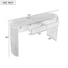 55'' Entryway Console Table with Fluted Legs,Oval Top and 2 Drawers,Modern Wood Accent for Living Room-Baofuwish - 4 of 4