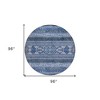 Navy Blue And Denim Blue Southwestern Washable Indoor Outdoor Area Rug - 3 of 4
