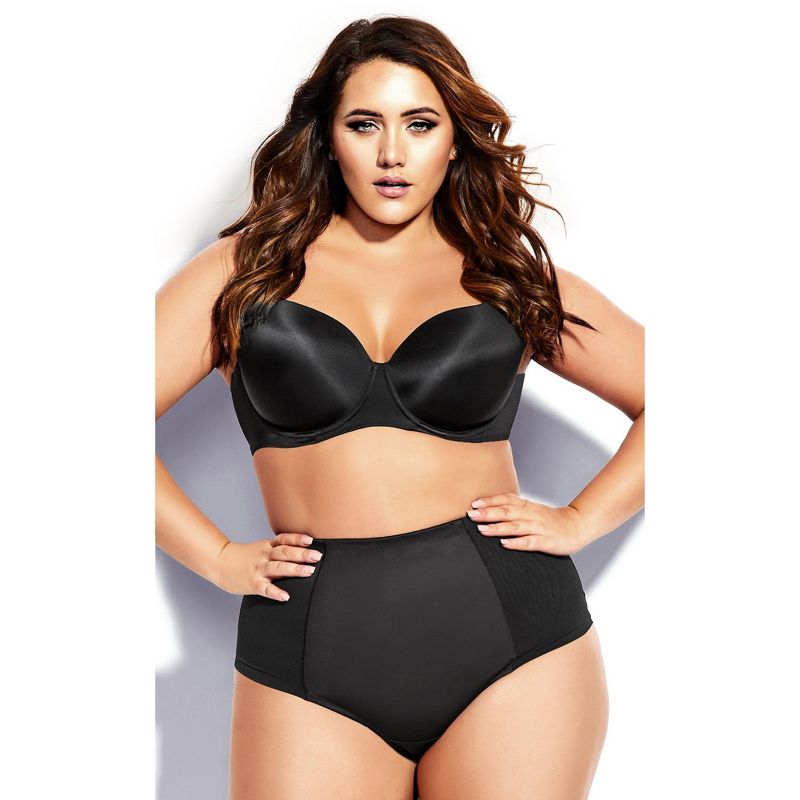 Women's Plus Size Smooth & Chic Control Thong - Black | CITY CHIC, 3 of 6