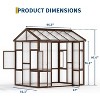 Wooden Greenhouse for Outdoors, Cedar Frame Polycarbonate Walk-In Greenhouse with Roof Vent, Durable Wood Greenhouse for Garden or Backyard - 2 of 4