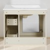 24" Wall-Mounted Bathroom Vanity with Ceramic Sink, 2 Drawers & Glass Door Cabinet, Modern Floating Design for Small Spaces - 4 of 4