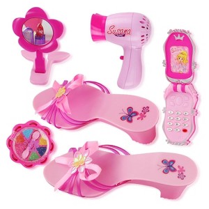 Link Worldwide Princess Beauty Play Set Pretend Play Toy With Hair Dryer, Shoes and Accessories - Pink - 1 of 4