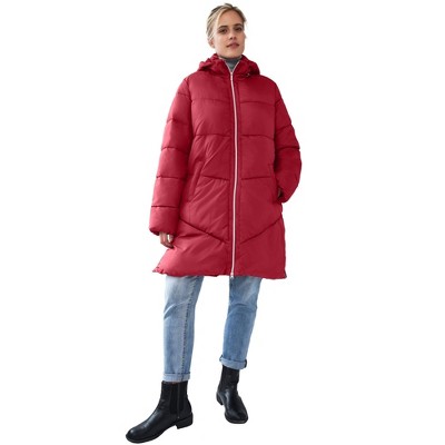 ellos Women's Plus Size Long Puffer Coat
