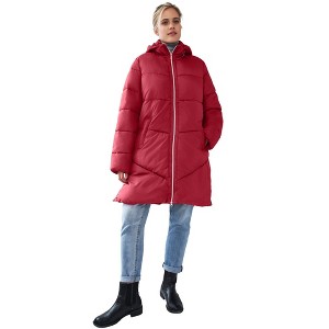 ellos Plus Size Long Puffer Coat - 1 of 4