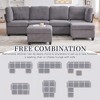 GDFStudio Elara Modern 6-Seater Convertible U-Shaped Upholstered Storage Sectional Sofa with 2 Ottomans - 4 of 4