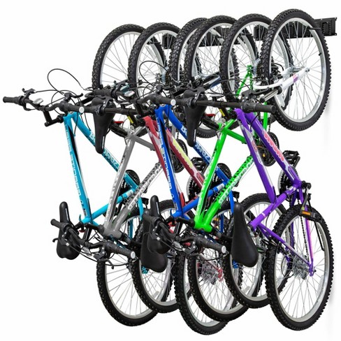 Raxgo Garage Bike Rack, 6 Bicycle Wall Mount Storage Hanger : Target