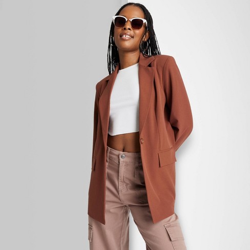 Women's Oversized Fall Blazer - A New Day™ Tan Xs : Target