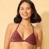 Women's Sparkle Midi Triangle Bikini Top - Wild Fable™ Burnt Burgundy - 3 of 4