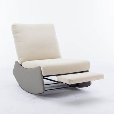 NicBex Corduroy Fabric Glider Rocking Chair,Upholstered Nursery Rocking Chairs with Footrest,Modern Rocking Chair,Nursing Chair for Bedroom