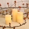 LumaBase Battery-Operated Multifunction Wax LED Candles, Round - Set of 3 - 4 of 4