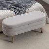 GlasFlength Ottomans and Benches Storage Ottoman Bench Upholstered Tufted Bench Bed Bench Ottomans for Room, Gray, 16.93"*44.88"*18.7" - 2 of 4