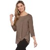 Rekucci Women’S Super Soft Knit Top With Knot Detail And 3/4 Sleeves – Eco-Friendly, Comfortable And Stylish Everyday Wear - 2 of 3
