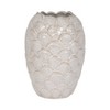 Decorative Contemporary Ceramic Vase with Embossed Scallop Shell Texture, Coastal Modern Accent Decor for Living Room or Bedroom - 13" White - 4 of 4