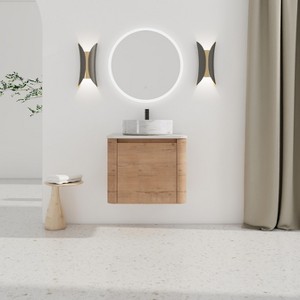 GDFStudio Ford Wall-Mounted Bathroom Vanity With Ceramic Round Sink - 1 of 4