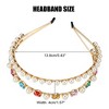 Unique Bargains Women's Metal Round Colorful Faux Pearl Rhinestone headband 1 Pc - 4 of 4