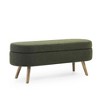 Homy Casa Upholstered Storage Bench with Wooden Legs for Entryway or Bedroom - 2 of 4