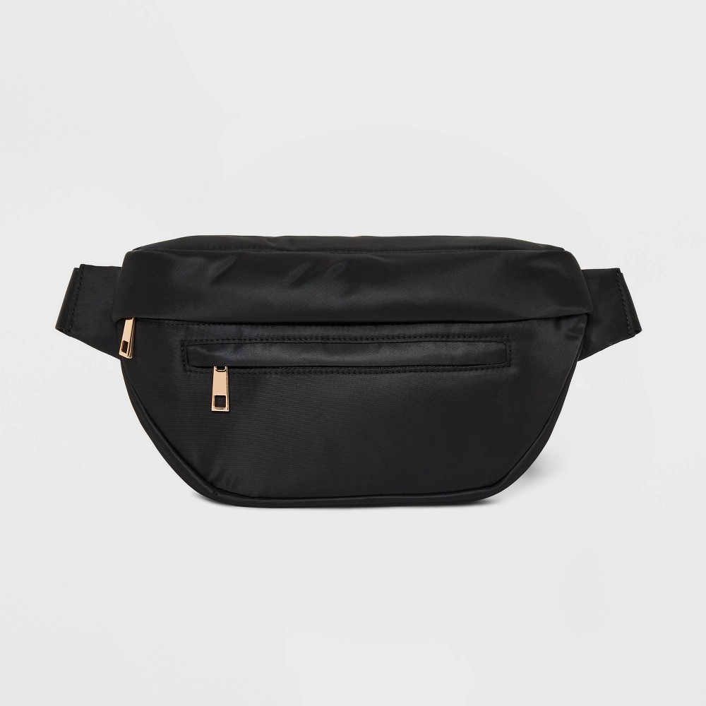Athleisure Fanny Pack - A New Day™ Black: Solid Belt Bag, Adjustable Strap, Recycled Material