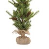Decorative Pine Tree with Burlap Base – 36H PVC Green – Indoor Holiday Decor – By Melrose - 3 of 3