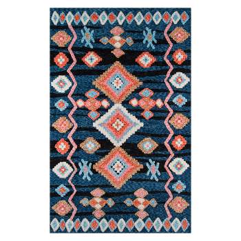 2'x3' Shapes Tufted Accent Rug Navy - Momeni