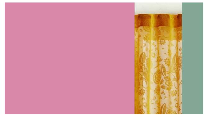 1pc Sheer Idris Printed Burnout Window Curtain Panel Gold - Opalhouse™ designed with Jungalow™, 2 of 8, play video