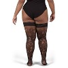 Memoi Women's Net Swirl-Pattern Lace-Top Plus Size Thigh High Stockings - 2 of 3