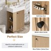 21.6'' Freestanding Bathroom Vanity with Ceramic Sink, Wavy Door, Side Storage and Tissue Holder, Soft-Close - 3 of 4