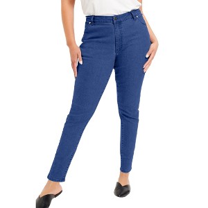 June + Vie by Roaman's Women's Plus Size June Fit Skinny Jeans - 1 of 4