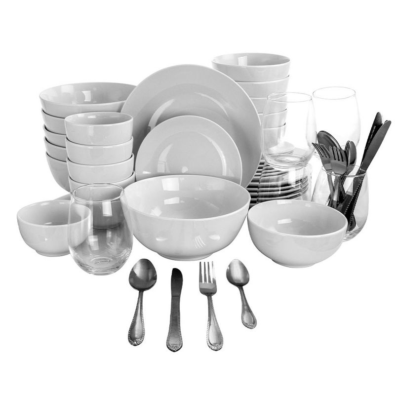 Gibson All U Need 60 Piece Ceramic Dinnerware Combo Set with Drinkware and Flatware, 1 of 14