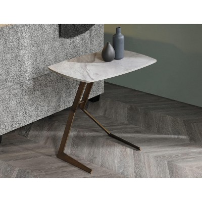 Whiteline Modern Living Katy Side End Table, Light Grey