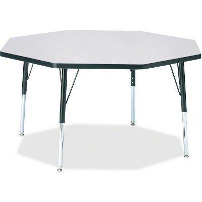 Jonti-Craft Berries Elementary Height Color Edge Octagon Table (48 x 48) in Black