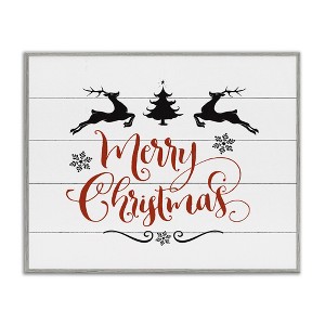 Stupell Industries Merry Christmas with Reindeer, 20" x 16" - 1 of 4