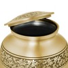 Reminded Adult Cremation Memorial Urn for Human Ashes, Etched Cross Brass Funeral Urn with Velvet Bag - 3 of 4